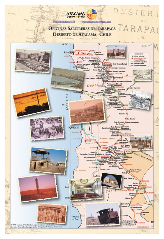 Mapa Ilustrado Oficinas Salitreras de Tarapacá $8.500