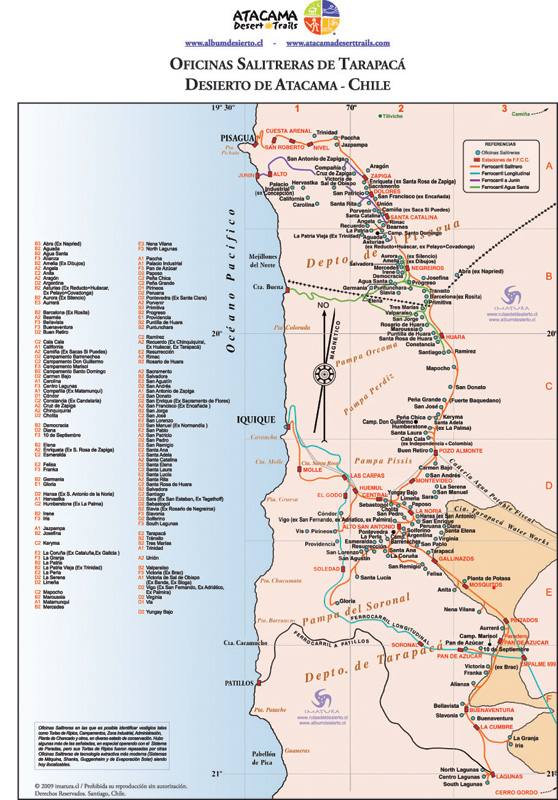 Mapa Oficinas Salitreras de Tarapacá $11.900